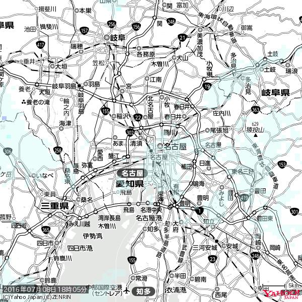 名古屋の天気(雨) 降水強度: 0.25(mm/h) 2016年07月08日 18時05分の雨雲 #雨雲bot #bot 名古屋の天気(雨) 降水強度: 0.25(mm/h) 2016年07月08日 18時05分の雨雲 #雨雲bot #bot