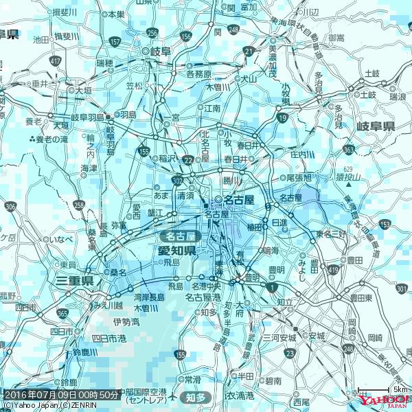名古屋の天気(雨) 降水強度: 3.38(mm/h) 2016年07月09日 00時50分の雨雲 #雨雲bot #bot 名古屋の天気(雨) 降水強度: 3.38(mm/h) 2016年07月09日 00時50分の雨雲 #雨雲bot #bot