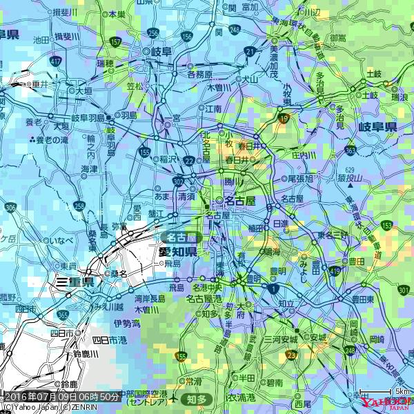 名古屋の天気(雨): やや強い雨 降水強度: 18.50(mm/h) 2016年07月09日 06時50分の雨雲 #雨雲bot #bot 名古屋の天気(雨): やや強い雨 降水強度: 18.50(mm/h) 2016年07月09日 06時50分の雨雲 #雨雲bot #bot