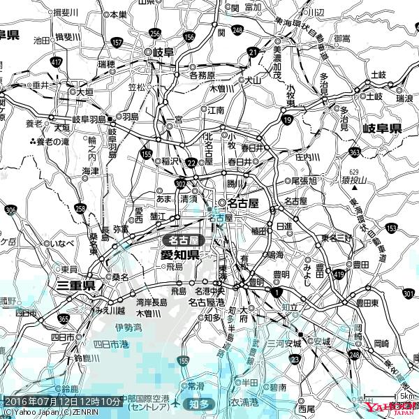 名古屋の天気(雨) 降水強度: 0.85(mm/h) 2016年07月12日 12時10分の雨雲 #雨雲bot #bot 名古屋の天気(雨) 降水強度: 0.85(mm/h) 2016年07月12日 12時10分の雨雲 #雨雲bot #bot