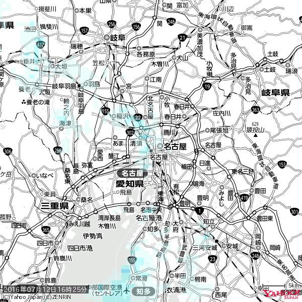 名古屋の天気(雨) 降水強度: 0.85(mm/h) 2016年07月12日 16時25分の雨雲 #雨雲bot #bot 名古屋の天気(雨) 降水強度: 0.85(mm/h) 2016年07月12日 16時25分の雨雲 #雨雲bot #bot