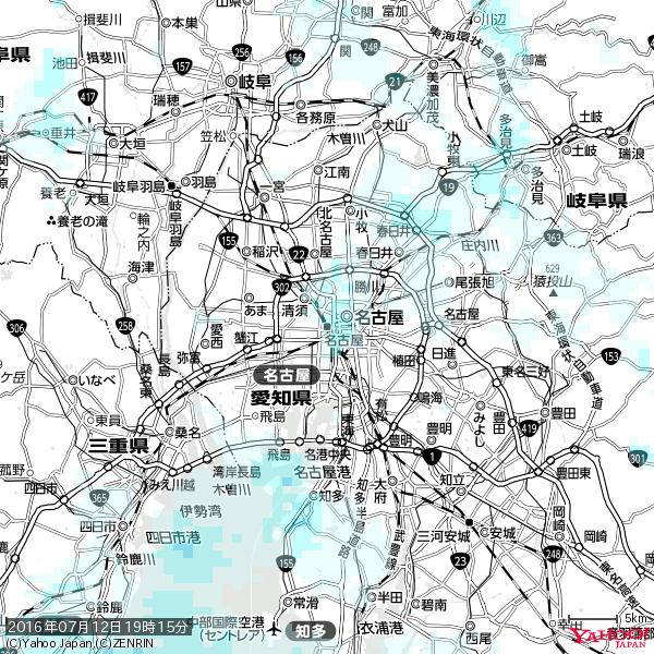 名古屋の天気(雨) 降水強度: 0.85(mm/h) 2016年07月12日 19時15分の雨雲 #雨雲bot #bot 名古屋の天気(雨) 降水強度: 0.85(mm/h) 2016年07月12日 19時15分の雨雲 #雨雲bot #bot