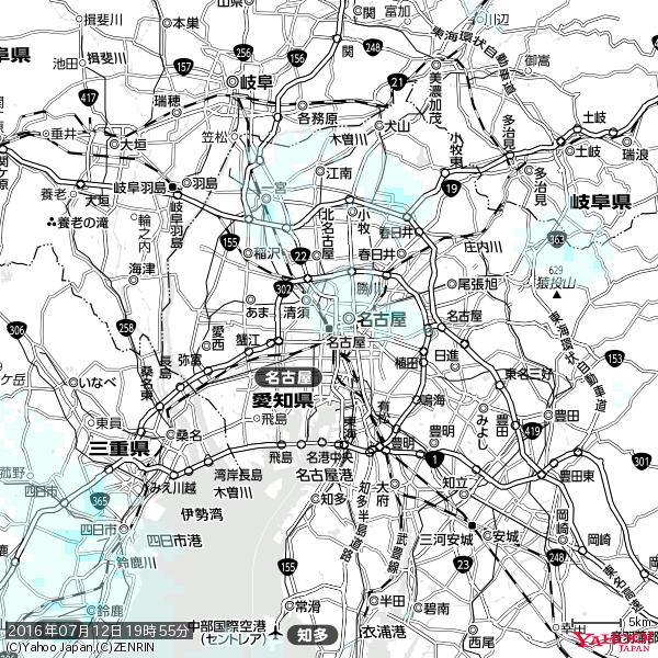 名古屋の天気(雨) 降水強度: 0.55(mm/h) 2016年07月12日 19時55分の雨雲 #雨雲bot #bot 名古屋の天気(雨) 降水強度: 0.55(mm/h) 2016年07月12日 19時55分の雨雲 #雨雲bot #bot