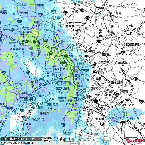 名古屋の天気(雨): やや強い雨 降水強度: 17.50(mm/h) 2016年07月13日 09時35分の雨雲 #雨雲bot #bot 名古屋の天気(雨): やや強い雨 降水強度: 17.50(mm/h) 2016年07月13日 09時35分の雨雲 #雨雲bot #bot