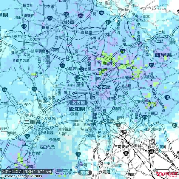 名古屋の天気(雨) 降水強度: 7.75(mm/h) 2016年07月13日 10時15分の雨雲 #雨雲bot #bot 名古屋の天気(雨) 降水強度: 7.75(mm/h) 2016年07月13日 10時15分の雨雲 #雨雲bot #bot