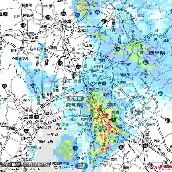 名古屋の天気(雨) 降水強度: 9.25(mm/h) 2016年08月02日 18時55分の雨雲 #雨雲bot #bot 名古屋の天気(雨) 降水強度: 9.25(mm/h) 2016年08月02日 18時55分の雨雲 #雨雲bot #bot