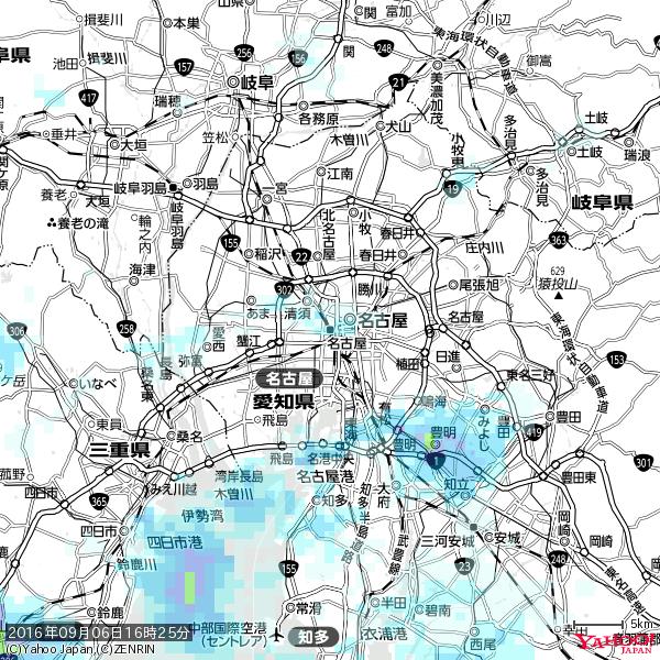 名古屋の天気(雨) 降水強度: 1.15(mm/h) 2016年09月06日 16時25分の雨雲 #雨雲bot #bot 名古屋の天気(雨) 降水強度: 1.15(mm/h) 2016年09月06日 16時25分の雨雲 #雨雲bot #bot