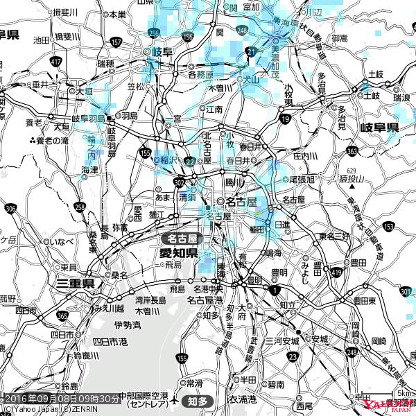 名古屋の天気(雨) 降水強度: 1.05(mm/h) 2016年09月08日 09時30分の雨雲 #雨雲bot #bot 名古屋の天気(雨) 降水強度: 1.05(mm/h) 2016年09月08日 09時30分の雨雲 #雨雲bot #bot