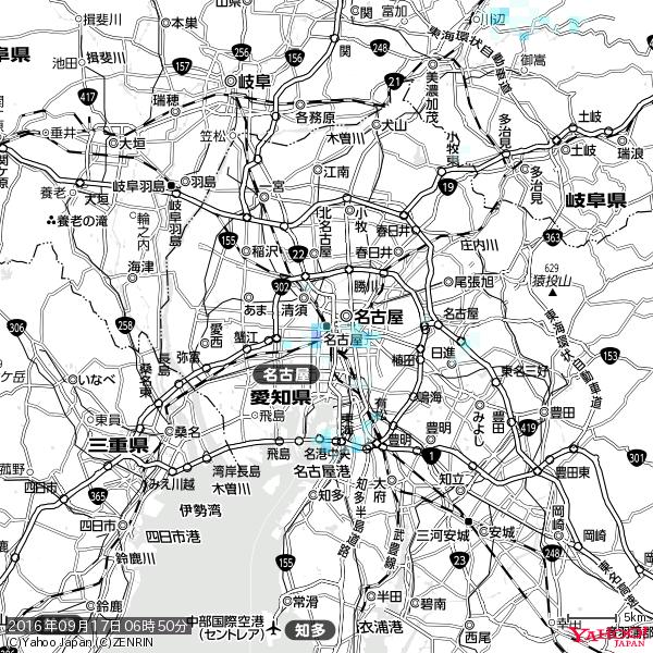 名古屋の天気(雨) 降水強度: 1.45(mm/h) 2016年09月17日 06時50分の雨雲 #雨雲bot #bot 名古屋の天気(雨) 降水強度: 1.45(mm/h) 2016年09月17日 06時50分の雨雲 #雨雲bot #bot