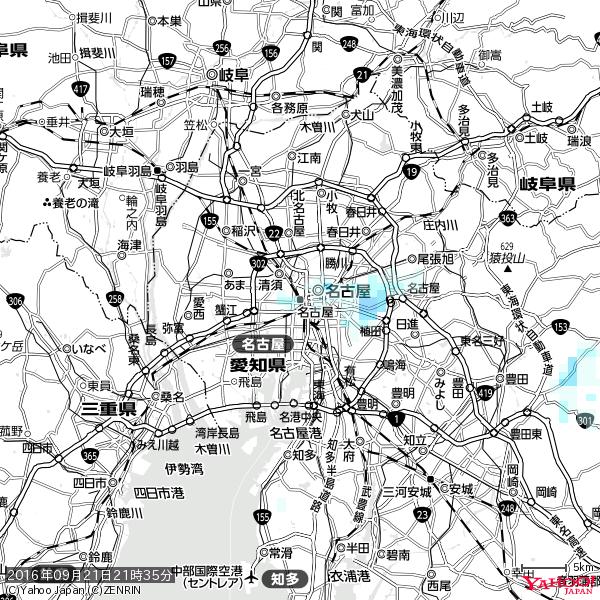 名古屋の天気(雨) 降水強度: 0.65(mm/h) 2016年09月21日 21時35分の雨雲 #雨雲bot #bot 名古屋の天気(雨) 降水強度: 0.65(mm/h) 2016年09月21日 21時35分の雨雲 #雨雲bot #bot