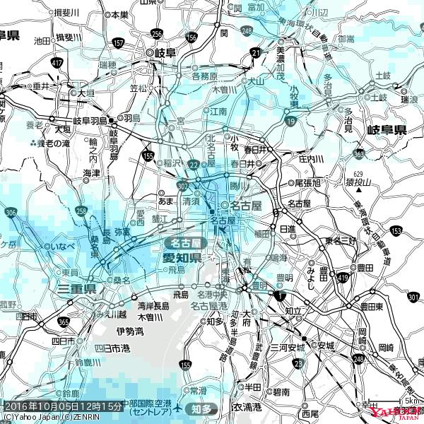 名古屋の天気(雨) 降水強度: 3.63(mm/h) 2016年10月05日 12時15分の雨雲 #雨雲bot #bot 名古屋の天気(雨) 降水強度: 3.63(mm/h) 2016年10月05日 12時15分の雨雲 #雨雲bot #bot