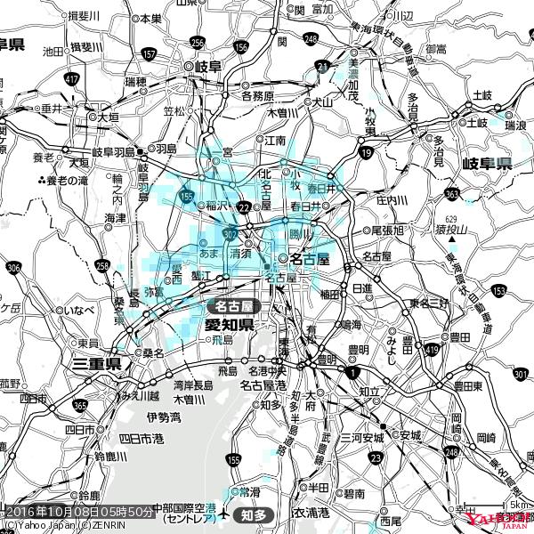 名古屋の天気(雨) 降水強度: 1.95(mm/h) 2016年10月08日 05時50分の雨雲 #雨雲bot #bot 名古屋の天気(雨) 降水強度: 1.95(mm/h) 2016年10月08日 05時50分の雨雲 #雨雲bot #bot
