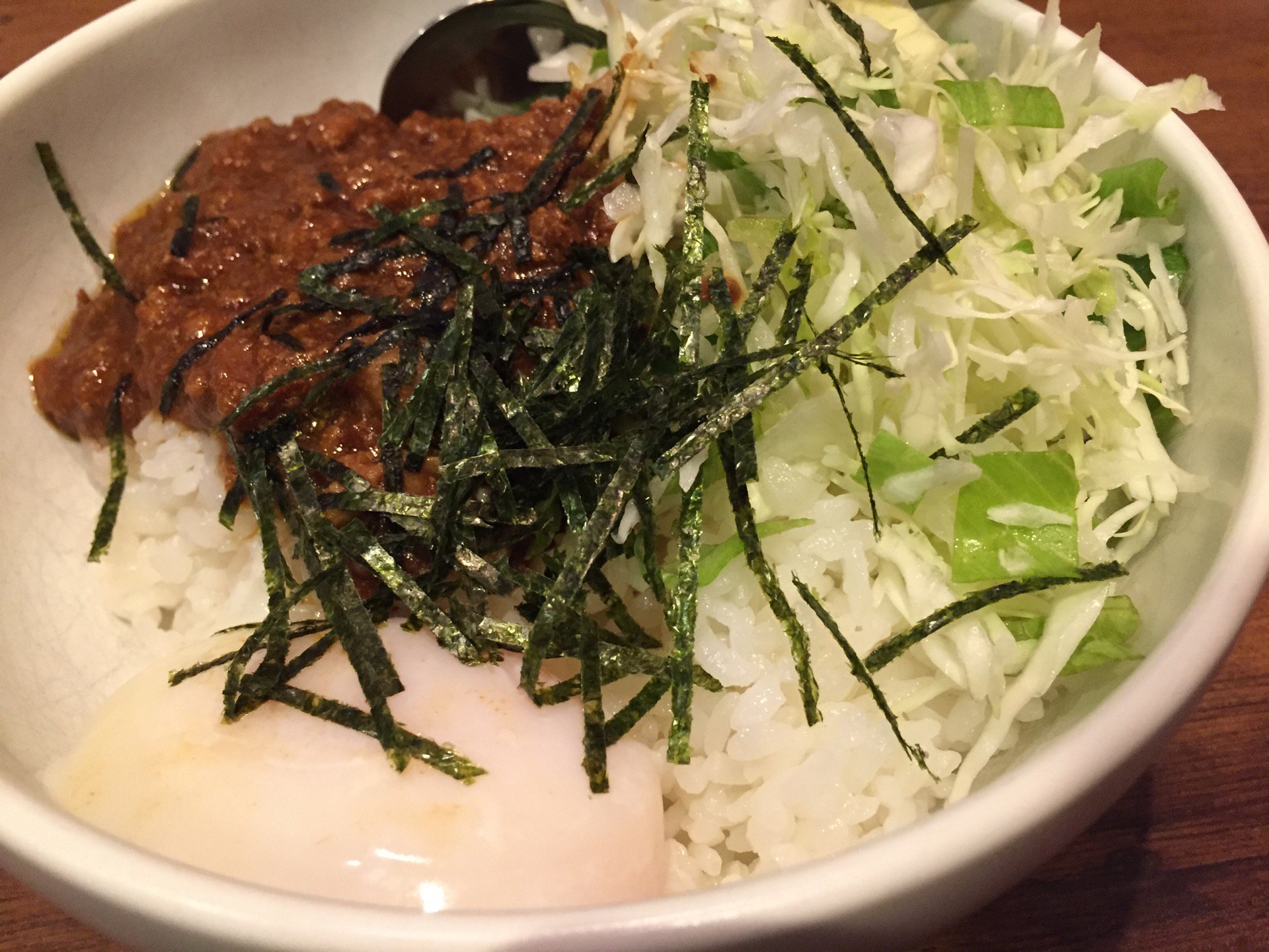 甘味噌肉丼。名古屋名物のどて煮のような味。甘い。 (@ 担々麺 錦城 小牧店 in 小牧市, 愛知県) 甘味噌肉丼。名古屋名物のどて煮のような味。甘い。 (@ 担々麺 錦城 小牧店 in 小牧市, 愛知県)