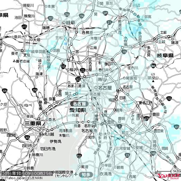 名古屋の天気(雨) 降水強度: 0.85(mm/h) 2016年10月09日 00時25分の雨雲 #雨雲bot #bot 名古屋の天気(雨) 降水強度: 0.85(mm/h) 2016年10月09日 00時25分の雨雲 #雨雲bot #bot