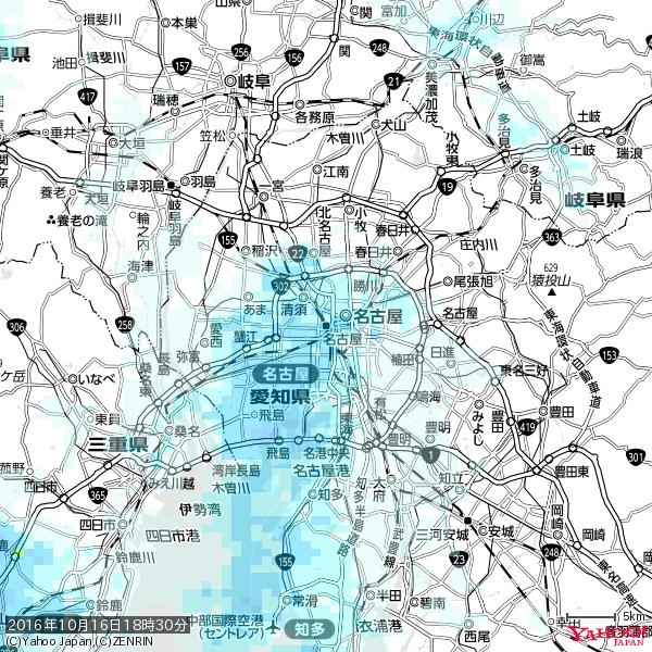 名古屋の天気(雨) 降水強度: 2.13(mm/h) 2016年10月16日 18時30分の雨雲 #雨雲bot #bot 名古屋の天気(雨) 降水強度: 2.13(mm/h) 2016年10月16日 18時30分の雨雲 #雨雲bot #bot