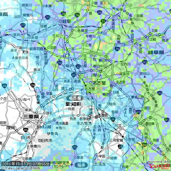 名古屋の天気(雨): やや強い雨 降水強度: 17.50(mm/h) 2016年10月17日 07時55分の雨雲 #雨雲bot #bot 名古屋の天気(雨): やや強い雨 降水強度: 17.50(mm/h) 2016年10月17日 07時55分の雨雲 #雨雲bot #bot