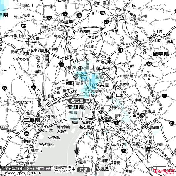 名古屋の天気(雨) 降水強度: 1.85(mm/h) 2016年10月28日 08時30分の雨雲 #雨雲bot #bot 名古屋の天気(雨) 降水強度: 1.85(mm/h) 2016年10月28日 08時30分の雨雲 #雨雲bot #bot