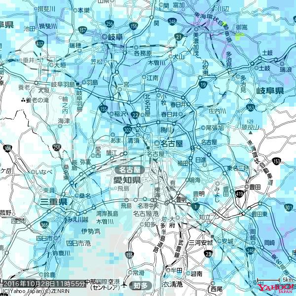 名古屋の天気(雨) 降水強度: 1.95(mm/h) 2016年10月28日 11時55分の雨雲 #雨雲bot #bot 名古屋の天気(雨) 降水強度: 1.95(mm/h) 2016年10月28日 11時55分の雨雲 #雨雲bot #bot