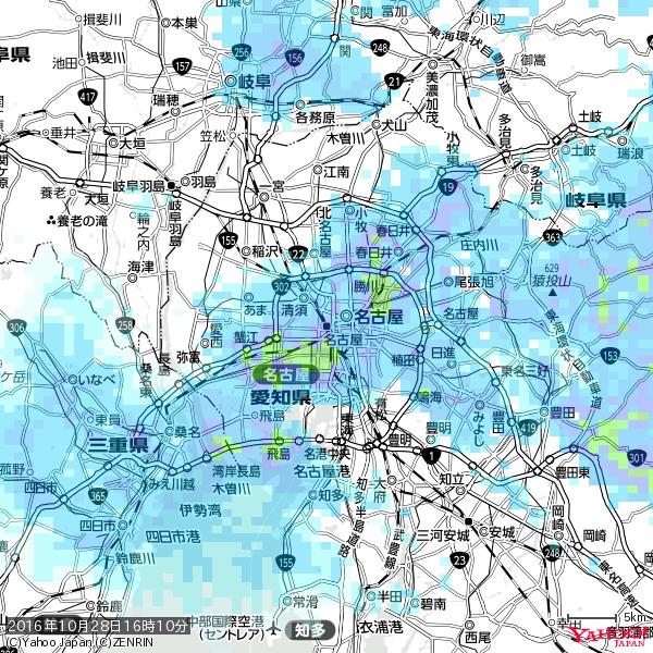 名古屋の天気(雨): やや強い雨 降水強度: 10.50(mm/h) 2016年10月28日 16時10分の雨雲 #雨雲bot #bot 名古屋の天気(雨): やや強い雨 降水強度: 10.50(mm/h) 2016年10月28日 16時10分の雨雲 #雨雲bot #bot
