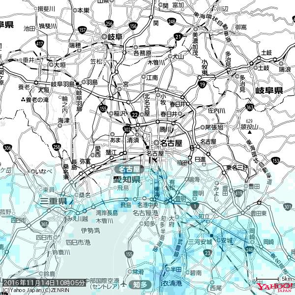 名古屋の天気(雨) 降水強度: 2.38(mm/h) 2016年11月14日 10時05分の雨雲 #雨雲bot #bot 名古屋の天気(雨) 降水強度: 2.38(mm/h) 2016年11月14日 10時05分の雨雲 #雨雲bot #bot