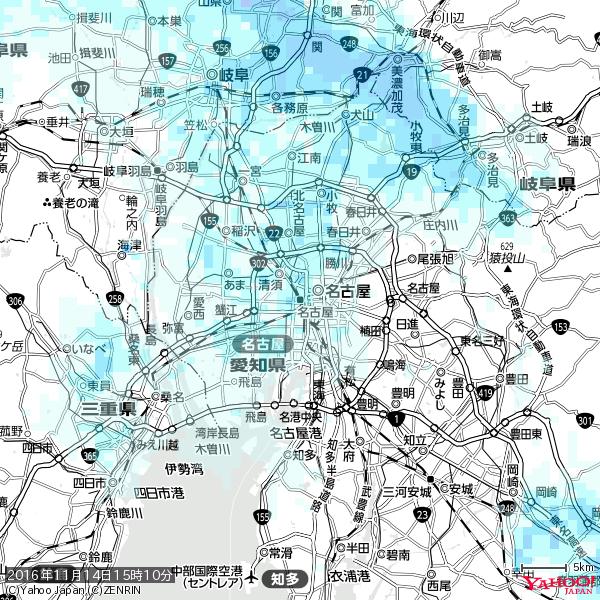 名古屋の天気(雨) 降水強度: 1.85(mm/h) 2016年11月14日 15時10分の雨雲 #雨雲bot #bot 名古屋の天気(雨) 降水強度: 1.85(mm/h) 2016年11月14日 15時10分の雨雲 #雨雲bot #bot