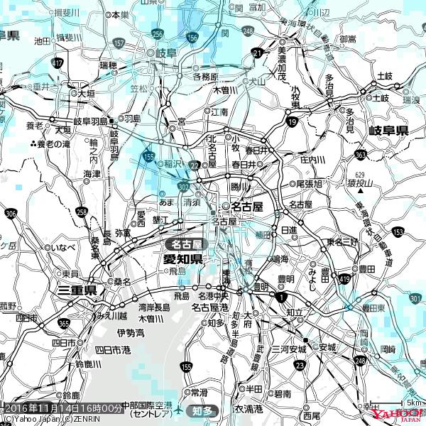 名古屋の天気(雨) 降水強度: 0.55(mm/h) 2016年11月14日 16時00分の雨雲 #雨雲bot #bot 名古屋の天気(雨) 降水強度: 0.55(mm/h) 2016年11月14日 16時00分の雨雲 #雨雲bot #bot