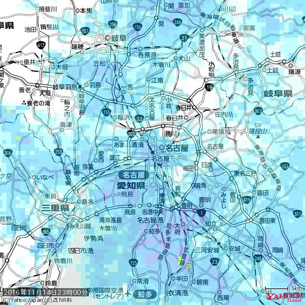 名古屋の天気(雨) 降水強度: 6.75(mm/h) 2016年11月14日 23時00分の雨雲 #雨雲bot #bot 名古屋の天気(雨) 降水強度: 6.75(mm/h) 2016年11月14日 23時00分の雨雲 #雨雲bot #bot