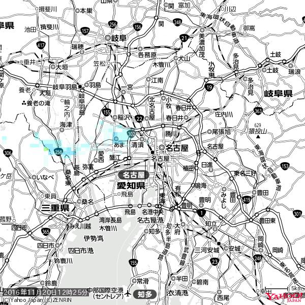 名古屋の天気(雨) 降水強度: 1.45(mm/h) 2016年11月20日 12時25分の雨雲 #雨雲bot #bot 名古屋の天気(雨) 降水強度: 1.45(mm/h) 2016年11月20日 12時25分の雨雲 #雨雲bot #bot