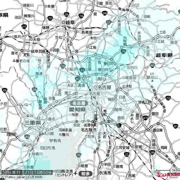 名古屋の天気(雨) 降水強度: 1.05(mm/h) 2016年11月21日 16時50分の雨雲 #雨雲bot #bot 名古屋の天気(雨) 降水強度: 1.05(mm/h) 2016年11月21日 16時50分の雨雲 #雨雲bot #bot