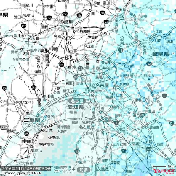 名古屋の天気(雨) 降水強度: 1.45(mm/h) 2016年11月24日 05時50分の雨雲 #雨雲bot #bot 名古屋の天気(雨) 降水強度: 1.45(mm/h) 2016年11月24日 05時50分の雨雲 #雨雲bot #bot