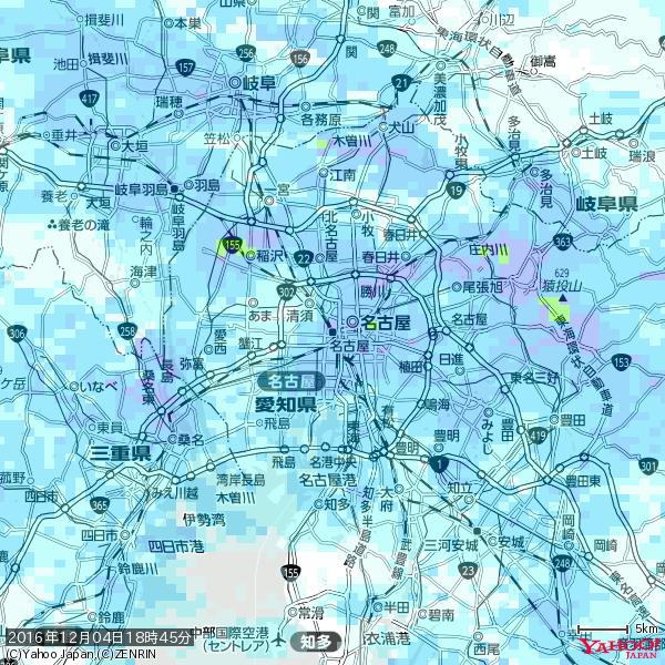 名古屋の天気(雨) 降水強度: 5.75(mm/h) 2016年12月04日 18時45分の雨雲 #雨雲bot #bot 名古屋の天気(雨) 降水強度: 5.75(mm/h) 2016年12月04日 18時45分の雨雲 #雨雲bot #bot