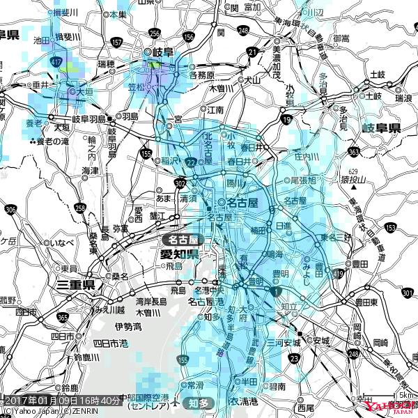 名古屋の天気(雨) 降水強度: 3.63(mm/h) 2017年01月09日 16時40分の雨雲 #雨雲bot #bot 名古屋の天気(雨) 降水強度: 3.63(mm/h) 2017年01月09日 16時40分の雨雲 #雨雲bot #bot