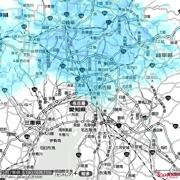 名古屋の天気(雨) 降水強度: 3.38(mm/h) 2017年01月14日 06時25分の雨雲 #雨雲bot #bot 名古屋の天気(雨) 降水強度: 3.38(mm/h) 2017年01月14日 06時25分の雨雲 #雨雲bot #bot