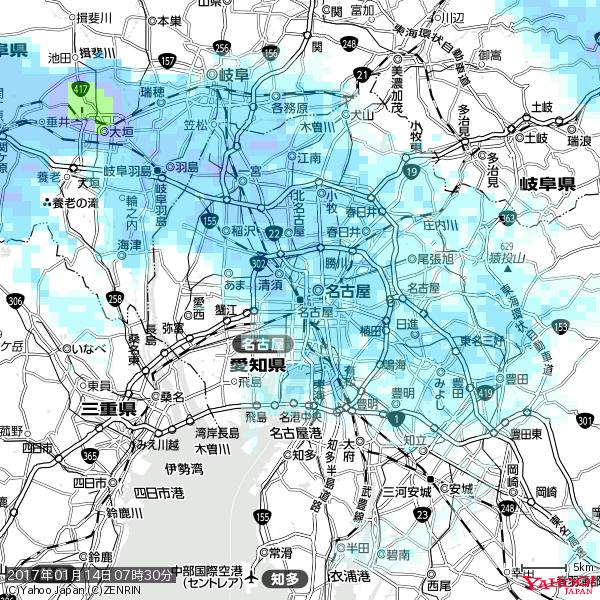 名古屋の天気(雨) 降水強度: 3.38(mm/h) 2017年01月14日 07時30分の雨雲 #雨雲bot #bot 名古屋の天気(雨) 降水強度: 3.38(mm/h) 2017年01月14日 07時30分の雨雲 #雨雲bot #bot