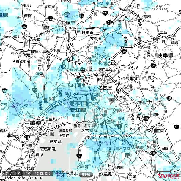 名古屋の天気(雨) 降水強度: 4.38(mm/h) 2017年01月14日 10時30分の雨雲 #雨雲bot #bot 名古屋の天気(雨) 降水強度: 4.38(mm/h) 2017年01月14日 10時30分の雨雲 #雨雲bot #bot