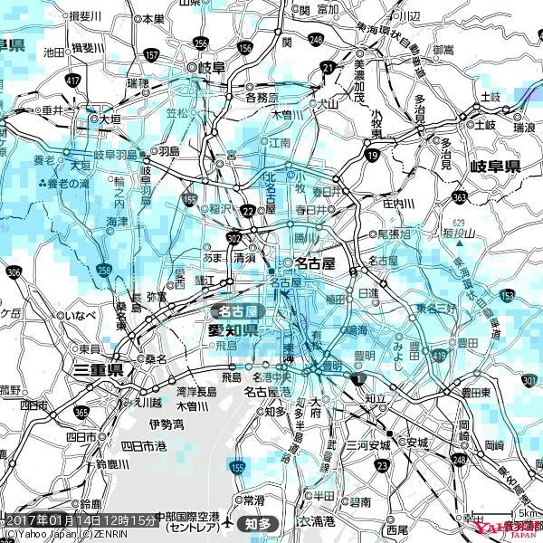 名古屋の天気(雨) 降水強度: 3.88(mm/h) 2017年01月14日 12時15分の雨雲 #雨雲bot #bot 名古屋の天気(雨) 降水強度: 3.88(mm/h) 2017年01月14日 12時15分の雨雲 #雨雲bot #bot