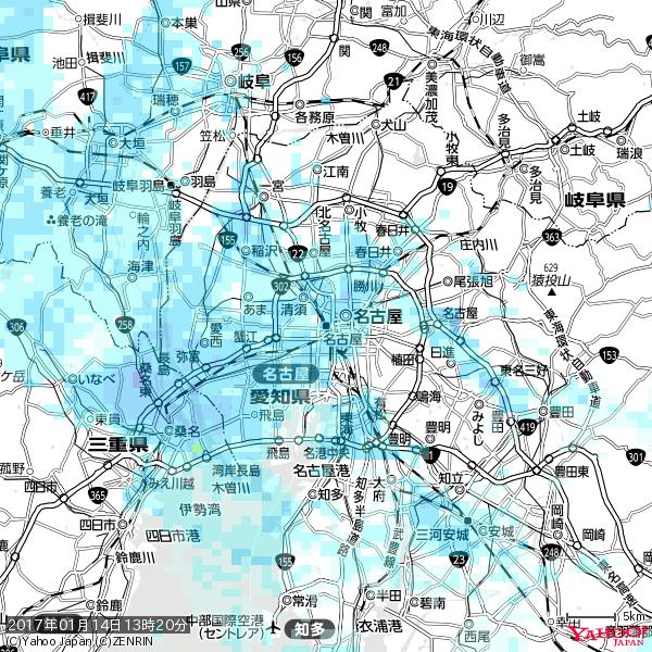 名古屋の天気(雨) 降水強度: 2.88(mm/h) 2017年01月14日 13時20分の雨雲 #雨雲bot #bot 名古屋の天気(雨) 降水強度: 2.88(mm/h) 2017年01月14日 13時20分の雨雲 #雨雲bot #bot