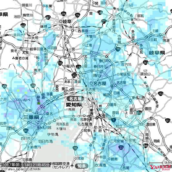 名古屋の天気(雨) 降水強度: 1.95(mm/h) 2017年01月14日 21時45分の雨雲 #雨雲bot #bot 名古屋の天気(雨) 降水強度: 1.95(mm/h) 2017年01月14日 21時45分の雨雲 #雨雲bot #bot