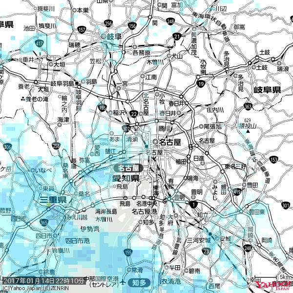 名古屋の天気(雨) 降水強度: 1.35(mm/h) 2017年01月14日 22時10分の雨雲 #雨雲bot #bot 名古屋の天気(雨) 降水強度: 1.35(mm/h) 2017年01月14日 22時10分の雨雲 #雨雲bot #bot