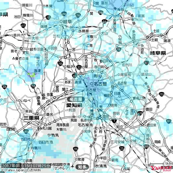 名古屋の天気(雨) 降水強度: 3.63(mm/h) 2017年01月15日 07時25分の雨雲 #雨雲bot #bot 名古屋の天気(雨) 降水強度: 3.63(mm/h) 2017年01月15日 07時25分の雨雲 #雨雲bot #bot