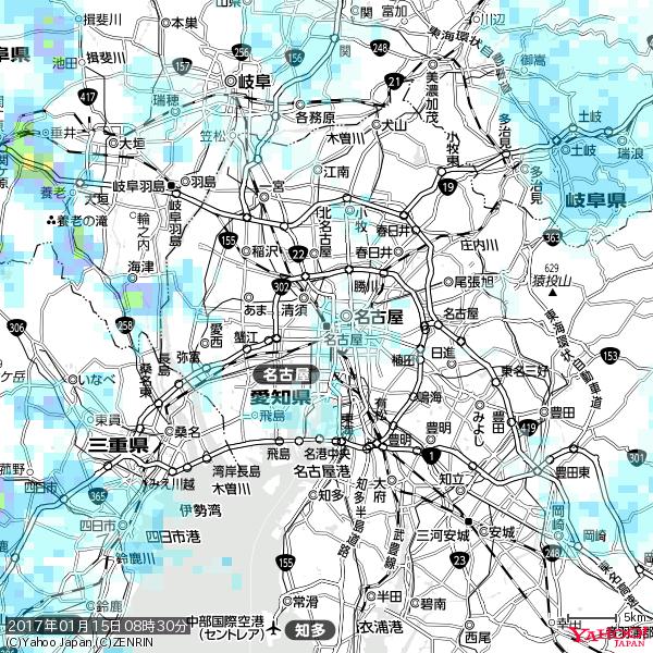 名古屋の天気(雨) 降水強度: 0.95(mm/h) 2017年01月15日 08時30分の雨雲 #雨雲bot #bot 名古屋の天気(雨) 降水強度: 0.95(mm/h) 2017年01月15日 08時30分の雨雲 #雨雲bot #bot