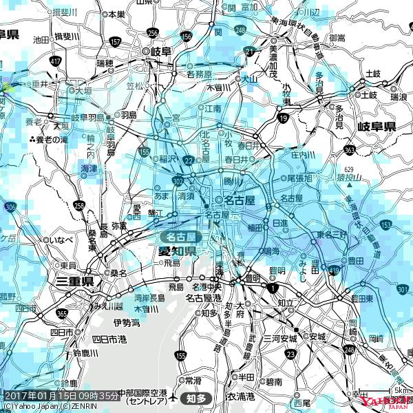 名古屋の天気(雨) 降水強度: 3.38(mm/h) 2017年01月15日 09時35分の雨雲 #雨雲bot #bot 名古屋の天気(雨) 降水強度: 3.38(mm/h) 2017年01月15日 09時35分の雨雲 #雨雲bot #bot