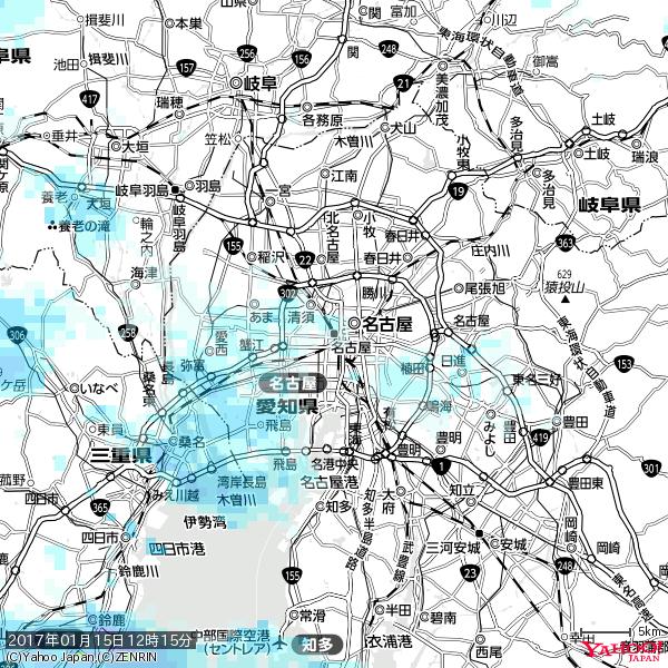名古屋の天気(雨) 降水強度: 0.75(mm/h) 2017年01月15日 12時15分の雨雲 #雨雲bot #bot 名古屋の天気(雨) 降水強度: 0.75(mm/h) 2017年01月15日 12時15分の雨雲 #雨雲bot #bot