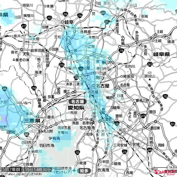 名古屋の天気(雨) 降水強度: 3.63(mm/h) 2017年01月15日 14時30分の雨雲 #雨雲bot #bot 名古屋の天気(雨) 降水強度: 3.63(mm/h) 2017年01月15日 14時30分の雨雲 #雨雲bot #bot
