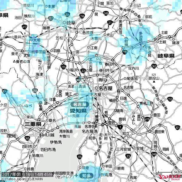 名古屋の天気(雨) 降水強度: 0.75(mm/h) 2017年01月16日 14時45分の雨雲 #雨雲bot #bot 名古屋の天気(雨) 降水強度: 0.75(mm/h) 2017年01月16日 14時45分の雨雲 #雨雲bot #bot