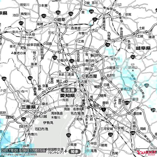 名古屋の天気(雨) 降水強度: 0.75(mm/h) 2017年01月16日 17時15分の雨雲 #雨雲bot #bot 名古屋の天気(雨) 降水強度: 0.75(mm/h) 2017年01月16日 17時15分の雨雲 #雨雲bot #bot