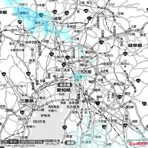 名古屋の天気(雨) 降水強度: 1.15(mm/h) 2017年01月20日 09時15分の雨雲 #雨雲bot #bot 名古屋の天気(雨) 降水強度: 1.15(mm/h) 2017年01月20日 09時15分の雨雲 #雨雲bot #bot