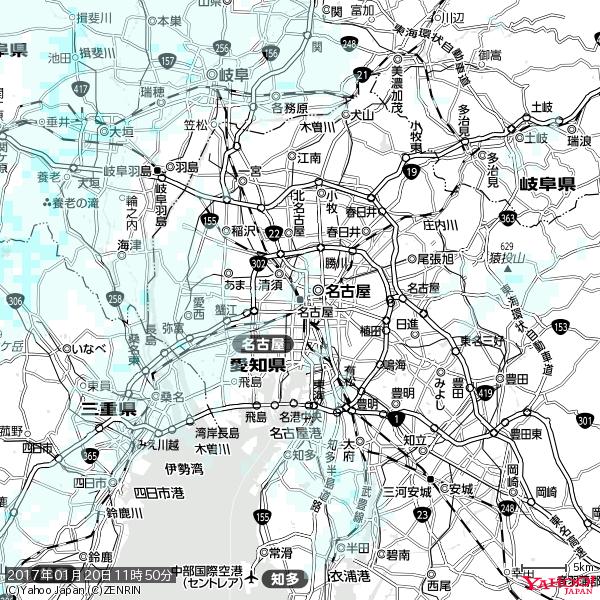 名古屋の天気(雨) 降水強度: 0.45(mm/h) 2017年01月20日 11時50分の雨雲 #雨雲bot #bot 名古屋の天気(雨) 降水強度: 0.45(mm/h) 2017年01月20日 11時50分の雨雲 #雨雲bot #bot