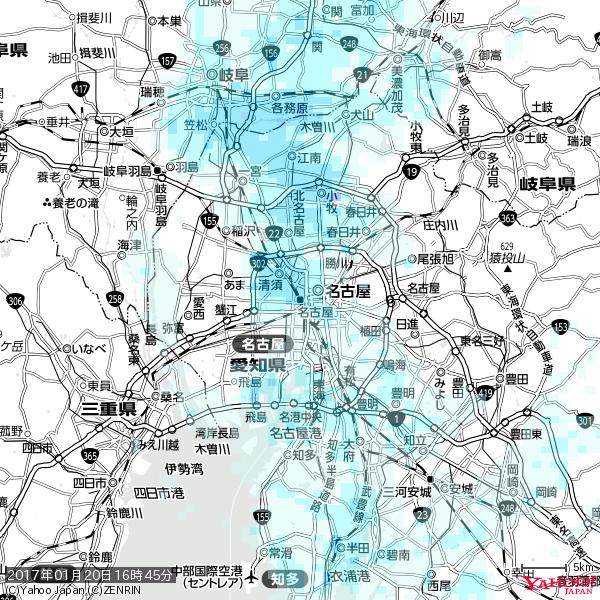 名古屋の天気(雨) 降水強度: 2.38(mm/h) 2017年01月20日 16時45分の雨雲 #雨雲bot #bot 名古屋の天気(雨) 降水強度: 2.38(mm/h) 2017年01月20日 16時45分の雨雲 #雨雲bot #bot