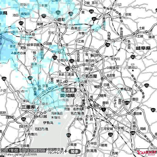 名古屋の天気(雨) 降水強度: 1.15(mm/h) 2017年02月02日 20時25分の雨雲 #雨雲bot #bot 名古屋の天気(雨) 降水強度: 1.15(mm/h) 2017年02月02日 20時25分の雨雲 #雨雲bot #bot